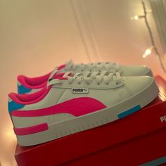 Brand New Women’s Sneakers Size 7 1/2 *Never Worn* Pink Puma Sneakers For Streetwear, Pink Puma Logo Sneakers For Streetwear, Casual Pink Puma Sneakers, Puma Shoes, Pumas Shoes, New Woman, Womens Shoes Sneakers, Pink Blue, Shoes Sneakers