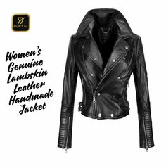 Introducing our New Women's Genuine Lambskin Leather Jacket, a perfect blend of style, comfort, and durability. Designed for the modern woman, this biker motorcycle jacket offers a sleek and slim fit that accentuates your silhouette while providing unparalleled comfort. Crafted from premium genuine lambskin leather, this jacket exudes luxury and sophistication. The black color adds a timeless and versatile touch, making it a must-have addition to any wardrobe. The soft smooth lining ensures maxi Handmade Jacket, Lambskin Leather Jacket, Kew Gardens, Comfort Design, Jacket For Women, Lambskin Leather, Black Jacket, Modern Woman, Leather Handmade