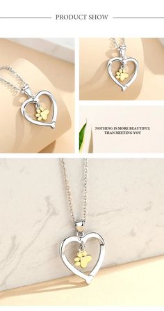 Description: A stunning 925 Sterling Silver heart with a 18K gold plated paw print feature - the perfect gift for all pet lovers. Specifications Metal: 18K Gold Plated Paw and 925 Sterling Silver Heart Pendant Size: 2.6 x 2.1 cm Chain Length: 18 inch Includes presentation box Delivery All deliveries are fully tracked and insured for your peace of mind. Sterling Silver Heart Pendant, Silver Heart Pendant, Sterling Silver Heart, Silver Heart, Chain Lengths, Heart Pendant, Silver Necklaces, Paw Print, 18k Gold