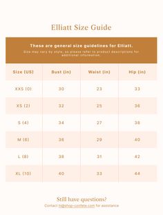 the size guide for women's shoes and footwear, with information about them