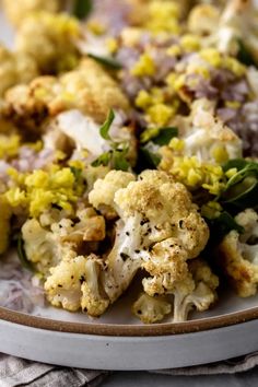 food on plate Roasted Cauliflower With Tahini, Cauliflower With Tahini, Charred Cauliflower, Cheesy Dips, Roasted Garlic Cauliflower, Buffalo Cauliflower Bites, Cauliflower Dishes, Crispy Wings, Filling Lunch