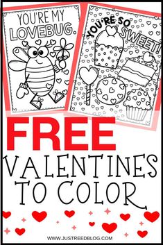 valentine's day coloring pages with free printables for the kids to color