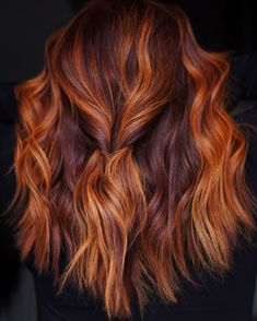 Forged by Fire 🔥 -Protected w/ @brazilianbondbuilder -Glossed with/@oligopro Funkhue Orange & 7KR for Low lights and depth -Prepped… | Instagram Red Copper Ombre Hair, Brown To Orange Ombre Hair, Brown With Orange Highlights, Brown Hair Orange Highlights, Orange Hair Ombre, Brown To Ginger Balayage, Brown Hair With Orange Highlights, Brown And Copper Hair, Reddish Orange Hair