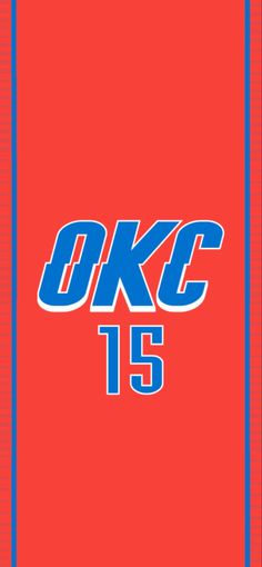 the okc logo on a red background