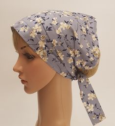 Floral hair covering, cotton head scarf, wide headband, self tie hair scarf, lightweight hair tie, bandanna. The dimensions of this self tie cotton hair bandanna : the middle part - 50 x 24 cm, the ties - 25 x 4 cm each. Please note : I make these head wear to order, I need 2-5 days for processing, depending on the number of orders at the particular moment. I made this Stylish Headscarf from lightweight cotton fabric . This headband is not pre tied. This is self tie headband. Hand wash or delica Spring Headscarf One Size Fits Most, Trendy Cotton Headscarf, Trendy Cotton Headscarf For Spring, Casual Adjustable Cotton Headwrap, Trendy Cotton Headscarf, One Size Fits Most, Trendy Cotton Headscarf For Summer, Casual Cotton Adjustable Headwrap, Casual Cotton Headscarf For Spring, Casual Cotton Headband