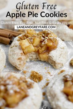 gluten free apple pie cookies with cinnamon on top