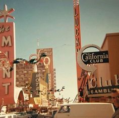 an old photo of the california club and casino sign in las vegas, nv