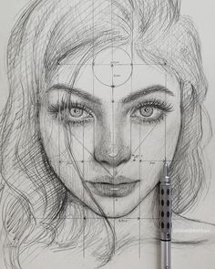 a pencil drawing of a woman's face with the words instagram on it