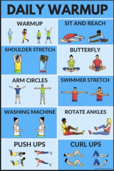 an exercise poster with the words daily warm - up and exercises for people to do