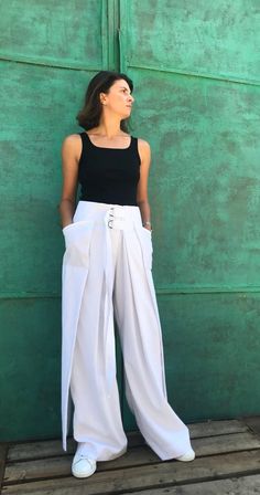 White Linen Pants, Wide Leg Linen Pants, Linen Palazzo Pants, Womens Linen Pants, Linen Beach Pants, Summer Wide-leg Parachute Pants With Pockets, Non-stretch High-waisted Parachute Pants For Summer, Baggy Wide-leg Parachute Pants For Summer, Baggy High-waist Parachute Pants For Summer, High-waist Parachute Pants With Pockets For Summer, Baggy Parachute Pants For Summer, High Waist Parachute Pants With Pockets For Summer, Summer High Waist Parachute Pants With Pockets, Baggy Summer Pants With Belt Loops