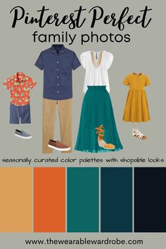 what to wear for family photos with color palettes