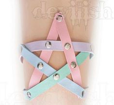 Pastel pentagram garter · DEVILISH · Online Store Powered by Storenvy Pastel Emo Outfits, Pastel Alternative Fashion, Pastel Punk Outfits, Slytherin Fashion, Emo Accessories, Garter Black, Pastel Punk, Black Pastel, Abbey Dawn