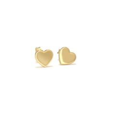 These lovely heart earrings are crafted from quality 14 karat yellow gold with a high polished finish and are approximately 1/3 of an inch long. The earrings are secured with friction posts and backs. Elegant Yellow Gold Heart Earrings Gold-plated, Sterling Silver Heart Earrings Tarnish Resistant For Everyday, Formal Yellow Gold Double Heart Earrings, Gold Plated Heart Cut Earrings For Anniversary, Elegant Heart Huggie Earrings For Pierced Ears, 14k White Gold Heart Cut Earrings, Elegant Gold Heart Pendant Earrings, Formal Heart Cut Earrings With Heart Charm, Elegant Everyday Heart Huggie Earrings