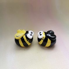 two black and yellow bee salt and pepper shakers