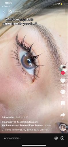 Lashes Inspo Cat Eye, Anime Eyelashes, Manga Eyelashes, Anime Eyelash Extensions, Wispy Anime Lash Extensions, Manga Lashes Extensions, Eyelash Extensions Anime Style, Anime Lash Extensions, Anime Lashes