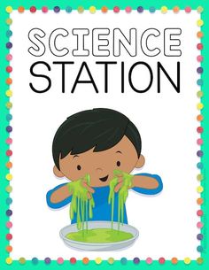 the cover of science station showing a boy eating green slime from a bowl with his hands