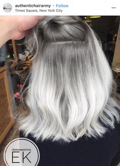 Platinum Silver Hair Color, Color Grey Hair, White Ombre Hair, Grey Hair Color Silver, Grey Ombre Hair, Grey Hair Wig, Granny Hair, Brown Ombre Hair