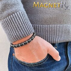 ☑️ ULTRA STRENGTH HEMATITE: This MagnetRX® hematite magnetic bracelet contains the highest strength magnetic hematite beads - 3x more powerful than other magnetic hematite bracelets on the market. Magnetic therapy bracelets are an all-natural and effective alternative medicine that has been used to promote pain relief, reduce inflammation, improve circulation, positive energy, and much more! ☑️ PREMIUM QUALITY: Our hematite magnetic bracelet is handcrafted on a strong 100% nylon string with powe Black Magnetic Hematite Bracelet, Black Hematite Magnetic Bracelets, Black Hematite Magnetic Bracelet, Black Magnetic Hematite Bracelets, Magnetic Beads, Magnetic Therapy, Hematite Bracelet, Hematite Stone, Calming Stones