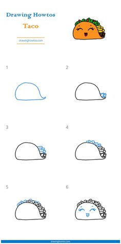 how to draw a taco for kids