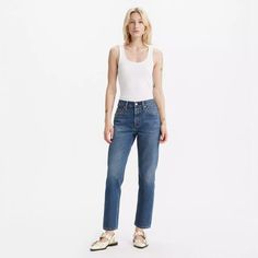 501® Original Fit Cropped Lightweight Women's Jeans - Medium Wash | Levi's® US Levis Jeans Women 501, Levis Jeans Women, The Blueprint, Levi Jeans Women, Now Open, Jeans Women, Levis 501, Close Your Eyes, Levis Jeans