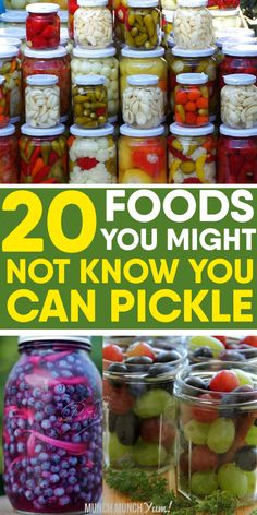 mason jars filled with pickles and other foods in them are the best way to store pickles