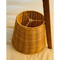 a wooden ruler next to a wicker basket