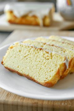 two slices of cake sitting on top of a white plate