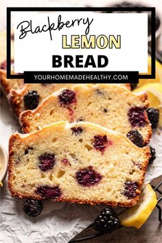 Sliced blackberry lemon bread with glaze on parchment paper. Blackberry Lemon, Tea Loaf, Mothers Day Desserts, Bread Tin, Tea Bread, Lemon Bread, Fruit Bread