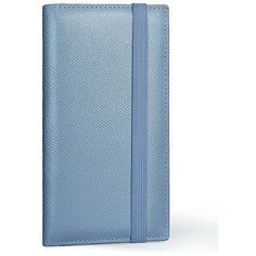 a light blue notebook with a zipper closure on the front and side, open to reveal an empty page