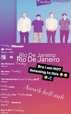 an advertisement for the band rio de janiero