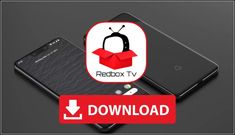 the redbox tv app is open and showing an image of a box on top of it