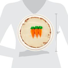 a cake with carrots on it is shown in the shape of a man's torso