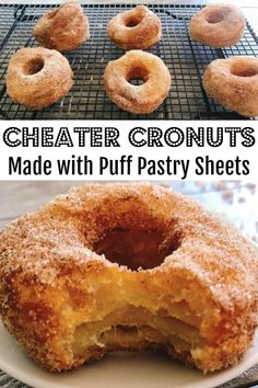 there are several doughnuts that have been made with puff pastry sheets