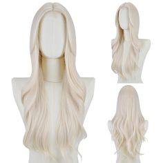 PRICES MAY VARY. 【Premium Material】:The long wavy wig is made of high-temperature resistant synthetic fiber and stands heat up to 160°c(320°f). The hairline is made hand-tied, which makes the hair look more real. Easy to comb and not easily tangle and hair loss. 【Front lace and center parting design】: Makes this platinum Blonde front lace wavy hair wig looks very natural and more in line with the curve of the scalp, presenting a more natural hairline and forehead area can easily shape a variety Wavy Blonde Hair Naturally, Blonde Wavy Wig, Platinum Blonde Wig, Long Platinum Blonde, Blonde Wavy Hair, Tooth Brush, Wavy Wig, Middle Part, Blonde Women