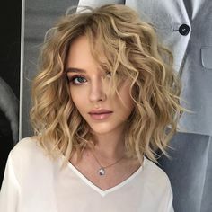 Perms For Short Hair Before And After Wavy Bobs, Long Bob Haircut Wavy Hair, Wavy Hair Women Short, Med Short Curly Haircuts, Chopped Bob Haircut Curly, Curly Bobbed Hairstyles, Midlength Haircuts With Layers Curly Hair, Short Layered Curly Blonde Hair, Curly Bob Hairstyles 2023