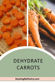 carrots and other vegetables with the words dehydrate carrots on them