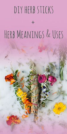 Sage Sticks Diy, Crystal And Herb Pairings, Diy Sage Smudge Sticks, Herb Burning, Herb Meanings, Burning Herbs, Herb Diy, Rosemary Sage