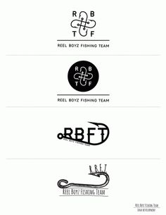 four different logos for fishing teams