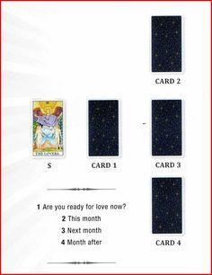 the tarot card has four different cards in it