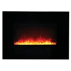 an image of a fire burning in the fireplace with bright flames on it's sides