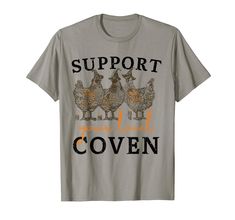 a gray t - shirt with chickens saying support your loved couvenn on it