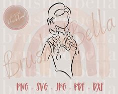 a drawing of a woman in a dress with her hands on her chest and the words bridal svg