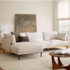 Olsen Ratine Ivory Fabric Left Chaise Sectional | Article Sofas For Small Living Rooms, Organic Modern Couch, Ivory Sofa Living Room, Japandi Sofa Living Room, White Sectional Living Room, Mid Century Modern Living Room Sofas, Japandi Sofa, Bright And Airy Living Room, Vegas Living