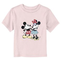 Who knew that dressing "mousey" could be so cute!? Celebrate Walt Disney's most iconic character with this officially licensed Disney Mickey Mouse and Friends & Minnie Vintage Couple Distressed Toddlers' Graphic T-shirt! This adorable tee features the retro couple Mickey and Minnie across the front. Grab some new Mickey and Friends apparel for the youngest member of the family and make your next trip to the Disney parks a memorable one! Retro Couple, Vintage Couple, The Young Ones, Vintage Couples, Distressed T Shirt, Sleeve Packaging, Graphic Tee Design, Mickey Mouse And Friends, Mickey And Minnie