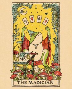 the magician tarot card is shown in color