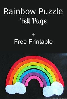 rainbow puzzle felt page and free printable