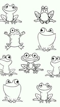 frog coloring pages for kids to print out and color on the page, with pictures of frogs