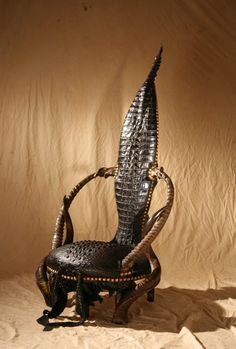 a chair made out of an alligator's tail