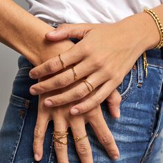 The seemingly simple stacked rings with a subtle touch of cubic zirconia. Gorjana jewelry is meant to be mixed, matched, stacked and layered. The Mini Stackable Ring Set pairs perfectly with dainty gold necklaces or large hoops. Set of 4 3/8" tall when stacked Cubic zirconia detail 18k gold plated brass Avoid contact with anything containing derivatives of alcohol Rose Gold Black Diamond Ring, Summer Wedding Jewelry, Vintage Engagement Rings Art Deco, Stacked Rings, Rose Gold Black Diamond, Gorjana Jewelry, Stackable Ring Sets, Leaf Engagement Ring, White Gold Diamond Engagement Ring