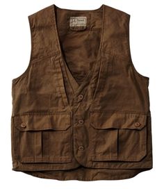 Find the best Men's Double L Waxed-Cotton Upland Vest at L.L.Bean. Our high quality Clothing and Footwear Men's are thoughtfully designed and built to last season after season. Upland Hunting, Hunting Vest, Brown Vest, Hunting Jackets, Retro Mode, Vests Mens, Hunting Clothes, Casual Vest, Outerwear Vest